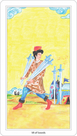 La carte de tarot des sept épées